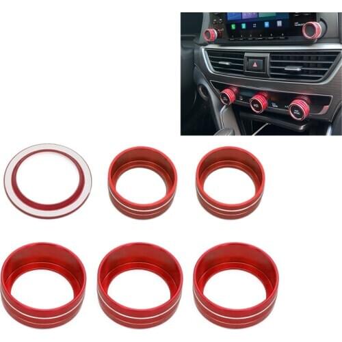 Car Centre Console AC Air Conditioning Knob Sound Volume Knob Cover Trim for 10th Honda Accord Sedan Sport EX EX-L LX 2018 2019