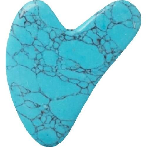 Turquoise V-shaped Scraping Board Facial Beauty Lifting and Wrinkle Removing Acupoint Massage Spa Salon Physiotherapy Skin Care