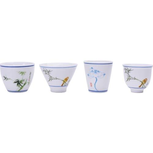 Traditional Chinese Pattern Teacup Ceramics Tea Cup Chinese Kungfu Tea Set for Pu'er/Green Tea Teaware Set Accessories Drinkware
