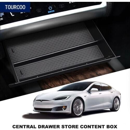 For Tesla Model S Model X Central Console Storage Box Car Modification Interior Container Drawer Box