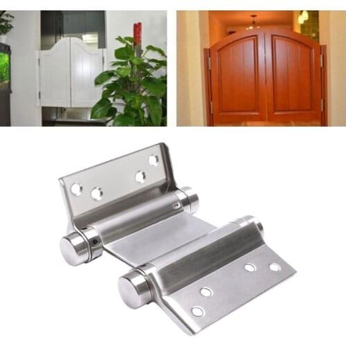 QX2E Double Open Spring 4 Inch Hinge Stainless Steel Two-way Free Door Hinge for Cowboy Bar Counter Door Fence