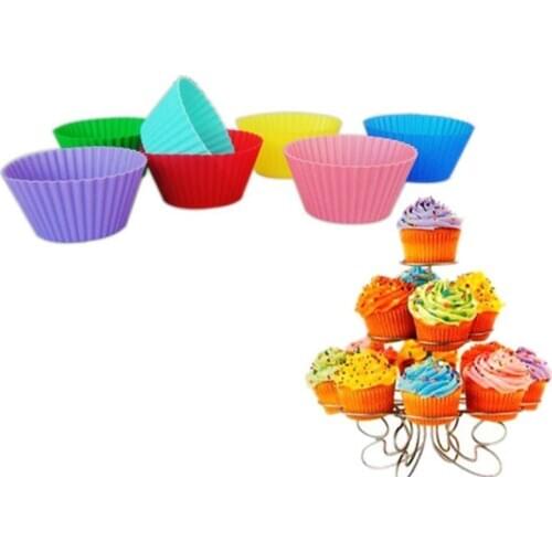 1pc Cake Molds Silicone Bakeware Mould 7CM Round Shaped Muffin Cupcake Cups DIY Pastry Baking Cooking Decorating Kitchen Tools