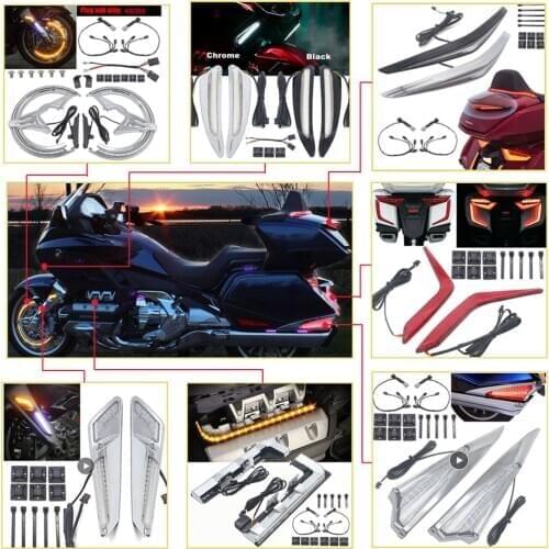 Chrome or Black For Honda Gold Wing GL 1800 GL1800 F6B 2018 2019 2020 2021 Motorcycle Front and Rear Turn Signal LED Brake Light