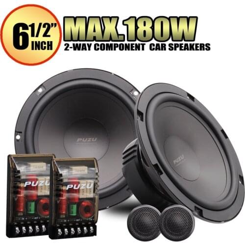 AOSHIKE 2PC 6.5 Inch Full Frequency Combination Coaxial Speakers Kit with Tweeters Audio Speaker Sound System For Car Refit Kit