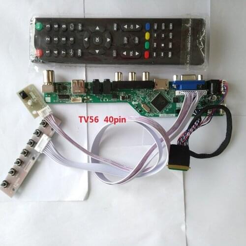 Kit for B154PW04 V7 40pin LVDS LCD LED remote VGA USB TV AV Controller board driver 15.4" 1440X900 Screen panel