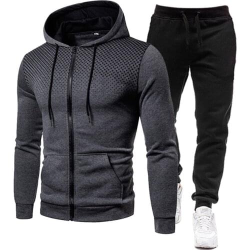 Men Casual Sets 2021 Spring Autumn New Brand Jogger Tracksuit Zipper Hoodies Pants 2PC Sets Mens Sportswear Sport Suit Clothing