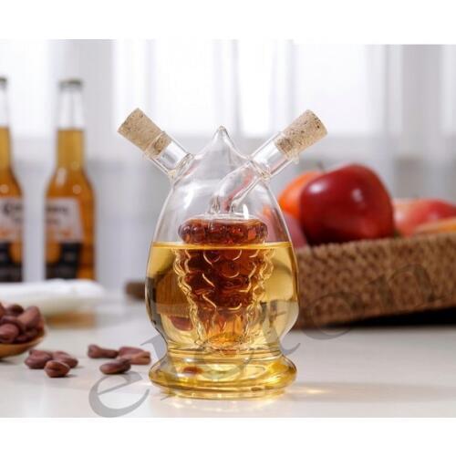 1PC Creative glass oil vinegar bottle Heat resistant glass oil vinegar bottle Caster oil vinegar pot Spice bottles X0003