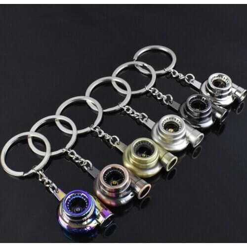 Creative gift car modification accessories turbocharger metal key ring advertising waist hanging key ring chain pendant