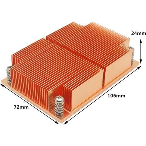 1U Server CPU Cooler Radiator Copper Heatsink For Intel LGA 2011 Rectangle Narrow ILM workstation Industrial Passive Cooling