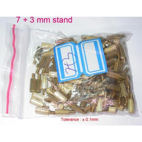 100pcs 7+3mm brass stand / brace / puncheon for security camera PCB module installation assembly