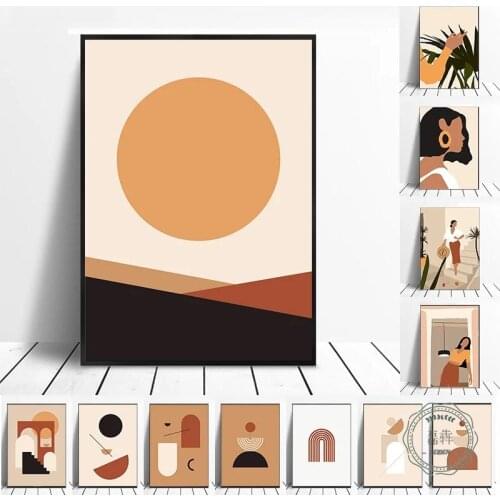 Minimalist Abstract Fashion Girl Wall Art Geometric Art Canvas Painting Nordic Posters and Prints for Modern Home Interior Decor