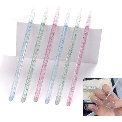 50pcs Mix Reusable Crystal Stick Double End Nail Art Cuticle Pusher Cuticle Remover Tool Pedicure Care Nails Manicures Tools