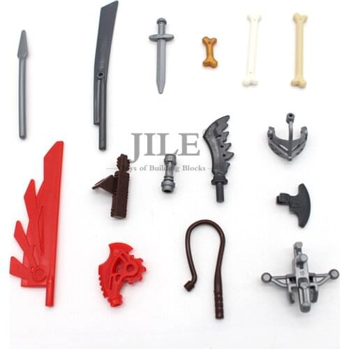 Moc Weapon Knife Sword Spear Axe Bone DIY Creative Building Enlighten Block Bricks Part Sets Compatible with Assembles Particles