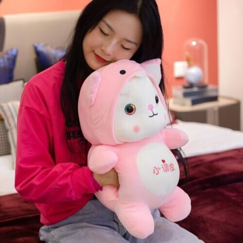 Cartoon Cat Stuffed Animals Winter Gloves Soft Doll Dress up Giraffe Frog Penguin Dinosaur Kids Gift Plushie Doll Hand Warmer