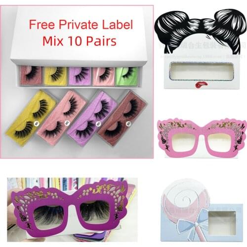 Wholesale Eyelashes 10/20/30/40/50Packs False Lashes Packaging Box Professional Eye Extension Upper Makeup Natural Maquiagem