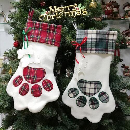 New Christmas Decoration Stocking Xmas Tree Hanging Ornaments Santa Claus Snowman Sock Candy Gift Bags For Home Decoration