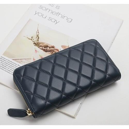 San Maries New Luxury Designer Bags Long Style Women Wallets High Quality Leather Female Purses Chic Ladies Clutches Wallet