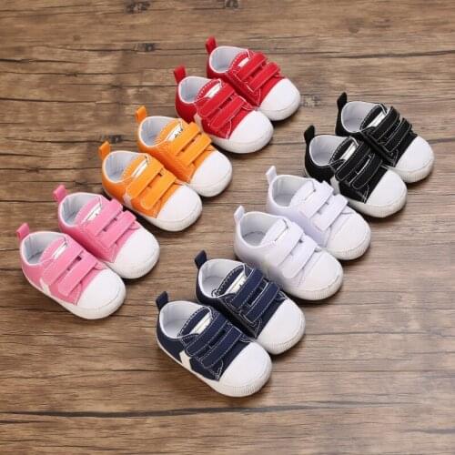 Toddler Baby Boys Girls Crib Shoes Non-Slip Striped Pint Sneakers Soft Sole Infant Prewalkers First First Walker Kids Sneaker