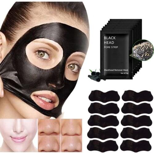 100Pcs Black Face Mask Peeling Blackhead Acne Treatment Black Head Remover Masks Deep Cleaning Peel Off Nose Mask Skin Care