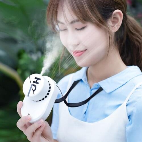 Wireless Neckband Fan Mini Portable Neckband fan USB Rechargeable 2000mAh Battery Outdoor Spray Handheld Fan For Office Home