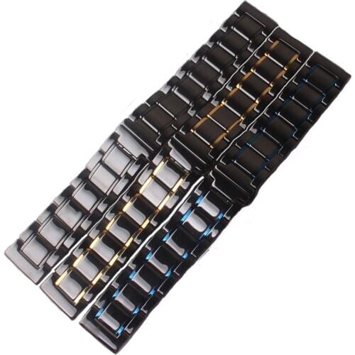 Ceramic Watchbands Mixed Color Blue Gold Watch Accessories Strap Wristband 20mm 21mm 22mm 23mm 24mm Quick Release Spring bar new