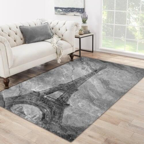 Grey color carpet Paris Eiffel Tower patterned carpet modern carpet living room carpet free shipping soft