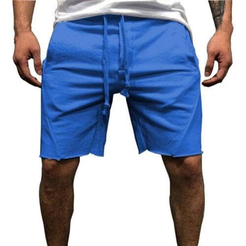 Skin-friendly Trendy Solid Color Knee Length Men Shorts Men Beach Shorts Side Pockets Streetwear