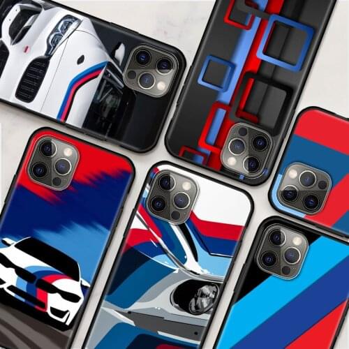 Blue Red Sport Car Cell Phone Case For iPhone 12 11 Pro XR X XS Max 7 8 5 5S 6 6S Plus SE 12 Mini Soft Cover TPU Shell Coque