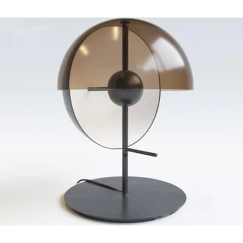 Nordic post-modern designer wrought iron villa bedroom bedside table study creative round table lamp