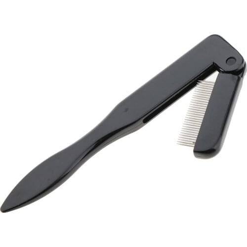 Folding Eyelash Comb Eyebrow Shaper Brush, with Stainless Steel Teeth Makeup