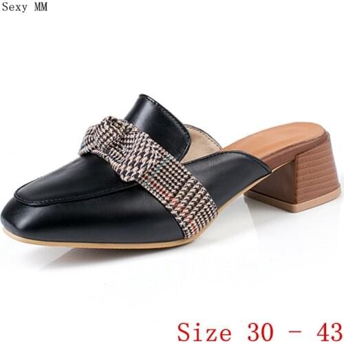 Pumps Women Oxfords Career Slingbacks Mules Shoes Med Heels Woman Med Heel Shoes Small Plus Size 30 31 32 33 - 40 41 42 43