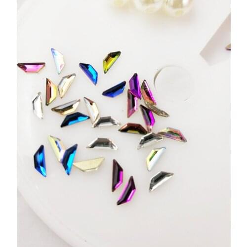 Nail decoration 2x7mm Fushsia Flat stone Boat strass rhinestones glass Crystal stick nail art applique diy nail rhinestones