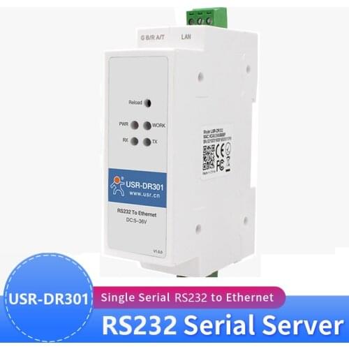 USR-DR301 DIN-Rail Modbus RS232 Serial port TO Ethernet Converter bidirectional transparent transmission between RS232 and RJ45