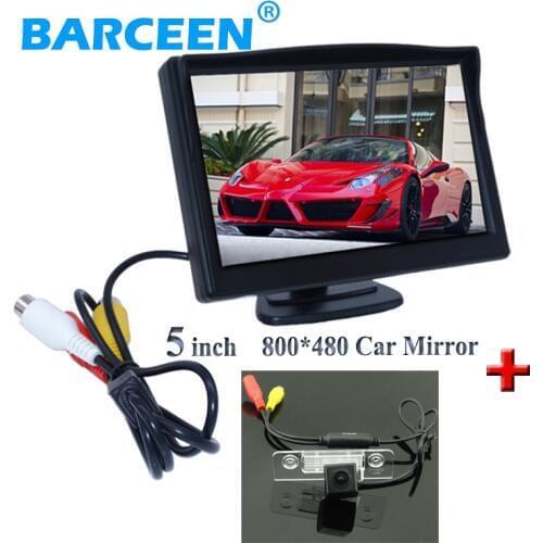 High quality 5" car screen rear monitor 800*480 +car rear reserve camera rainproof wire 170 angle apply for Skoda Octavia