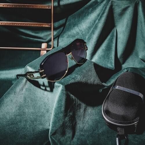 Yvan Metal New Retro Women Men Sunglasses Sun Glasses Steampunk Vintage Fishing Brand Designer Cat Eye Frame Flat-panel Color