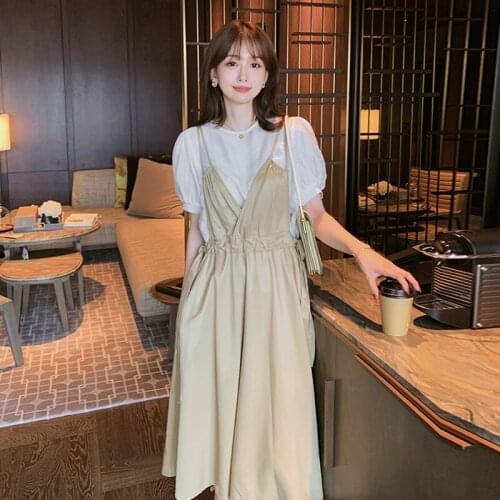 057# T shirt + Cotton Dress Maternity Clothes Loose Stylish Short Sleeves Dress Pregnant Women Pregnancy Clothes