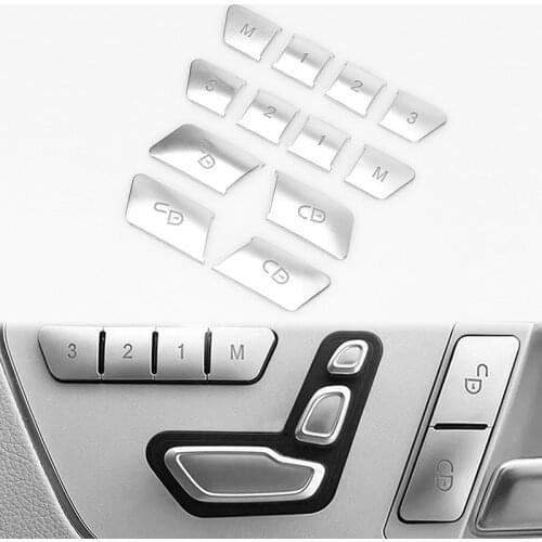 1 Set for Mercedes Benz C E Class W204 W212 Car Inner Door Seat Memory Lock Button Trim Cover Sticker Car Decoration Accessories