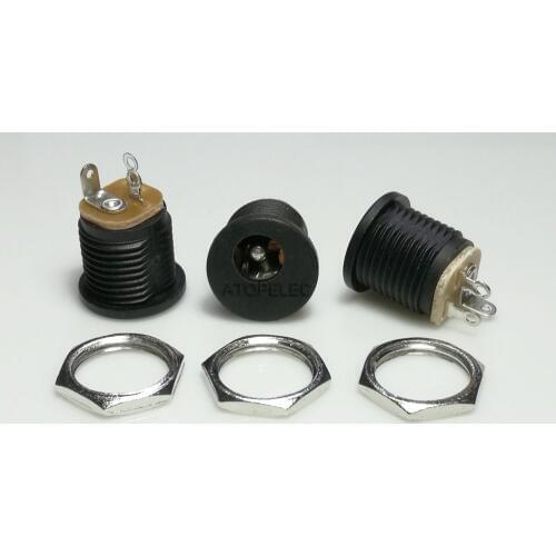 1pc 5.5mm x 2.1mm 12V 3A DC Power Female Socket Jack with Nut Panel Mount