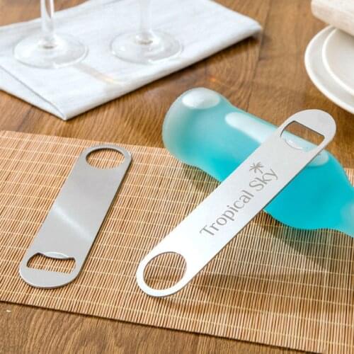 30x Bartender Bottle Speed Opener Personalized Stainless Steel Bar Blade Beer Bottle Opener Custom Logo & Text Engraved for Free