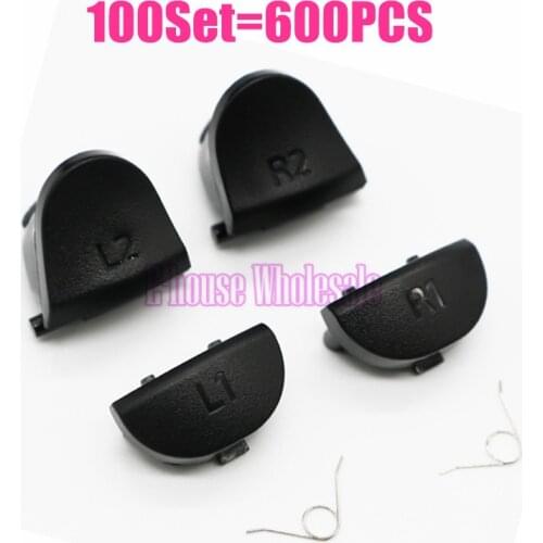 [100Set=600PCS] 100 L1 R1 Trigger Buttons+100 L2 R2 Trigger Buttons replacement+200 Springs for Playstation 4 PS4 Controller