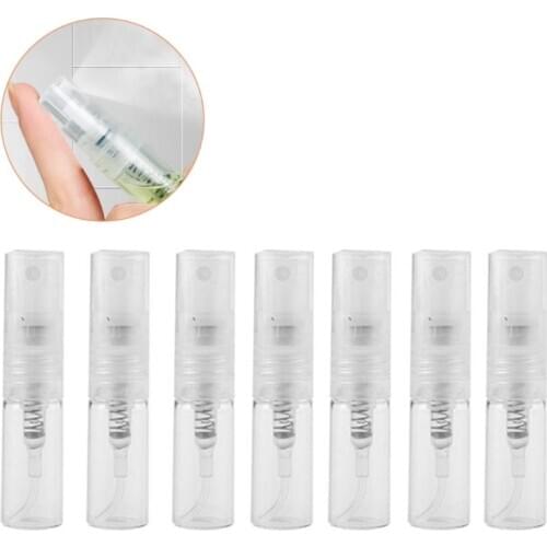 100Pcs Mini Clear 2ml Plastic Refillable Spray Bottle Portable Perfume Mouthwash Sample Vial Cosmetic Atomizer Container