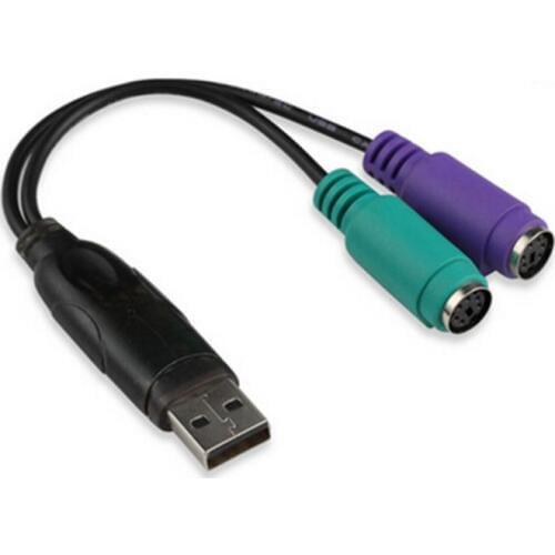 100pcs USB To PS2 Adapter Cable With Chip for Mouse/Keyboard/Scanner