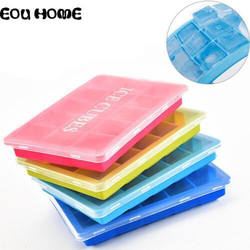 15 Grid Creative Silicone Ice Cream Tools Square Ice Cube Tray Molds DIY Desert Cocktail Maker Mould Bar Kitchen Accessories