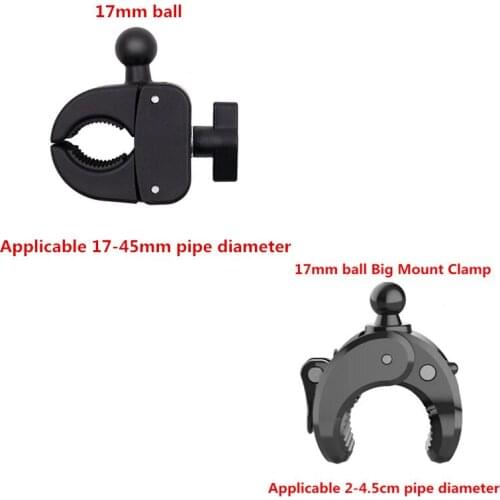 17-45mm Super Clamp to 17mm Ball Head for Motorcycle Bicycle Handlebar Rail Rods Clamp for Gopro Action Camera Handlebar Clamp