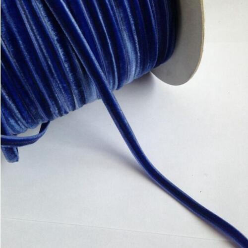 2/8" (6mm) 20yards/lot Royal Blue Velvet Ribbon Lace Trims DIY Bows Necklace for Wedding Christmas Decoration