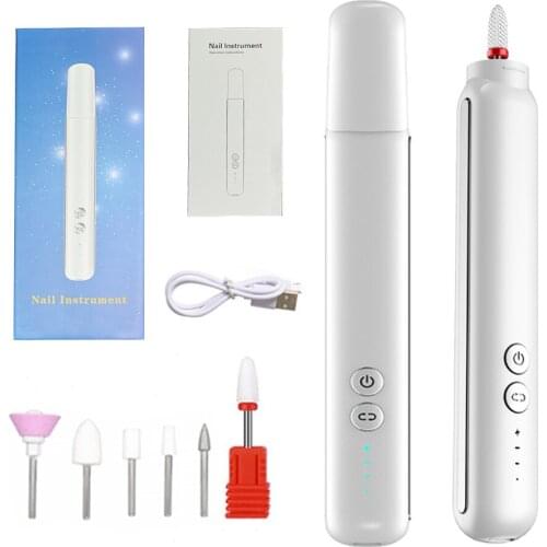 2021 New Wireless Electric Nail Drill Machine Pedicure Manicure Drill Set Mill Cutter Set Nail File 18000RPM Polishing Equipment