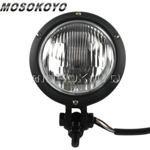 4.5" Custom Headlight Cafe Racer H4 High Low Beam Front Lamp for Harley Chopper Bobber CB XS Universal