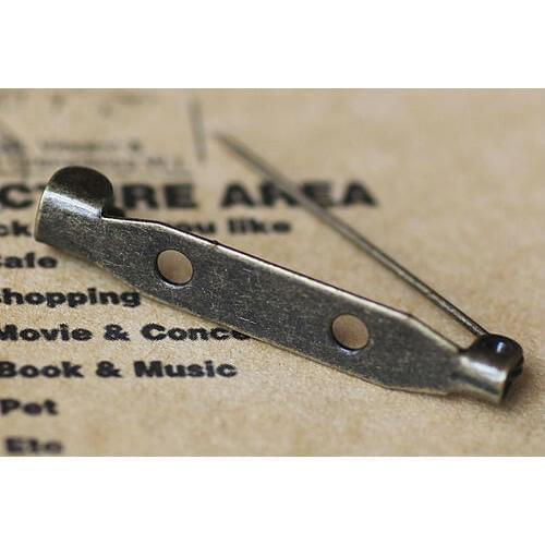 50pcs Wholesale ANTIQUE BRONZE Brass metal 32mm long Brooch Back Safety Pin/ Bar Pin Findings for DIY Brooch Jewelry Making
