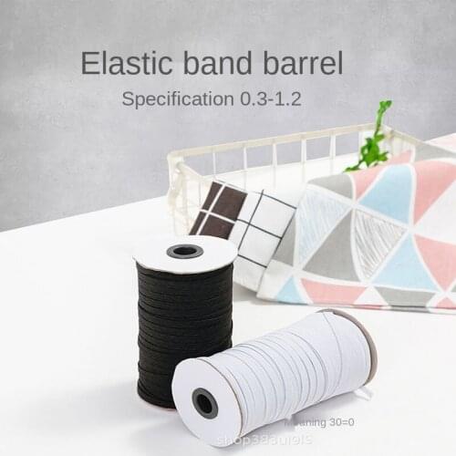 6MM 8MM White/Black Colored Elastic Webbing Band For DIY Pants Garment Sewing 5Meters/roll