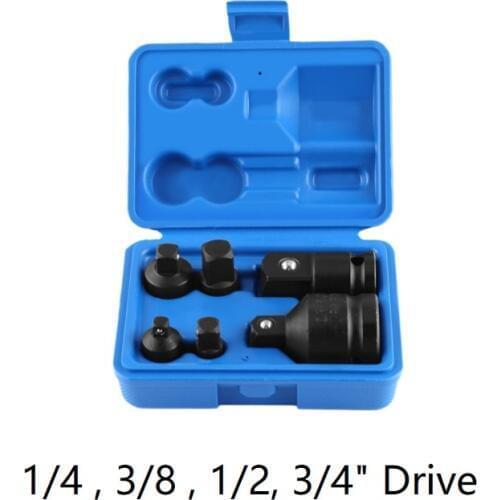 New 6Pcs/Set Impact Socket Adaptor Reducer Adapter 1/4 1/2 3/8 3/4inch Hand Wrench Tool Set